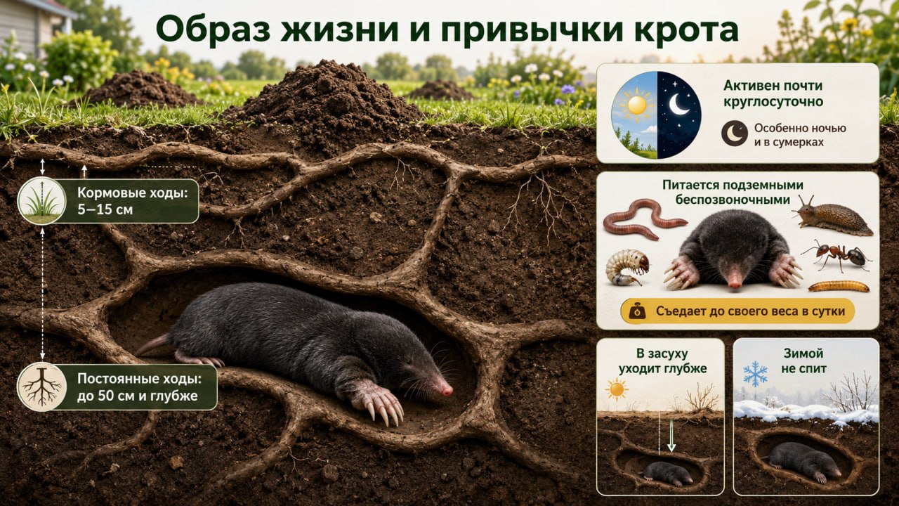Образ жизни и привычки крота